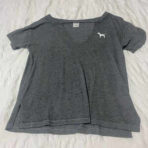 PINK Victoria's Secret Heather Gray V-Neck Tee